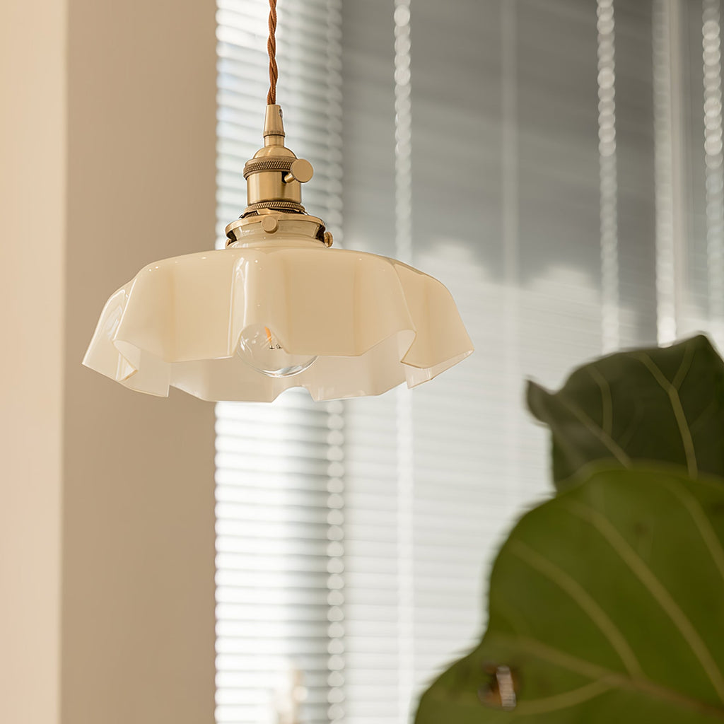 Lampada a Sospensione con Pendente a Fiore Francese