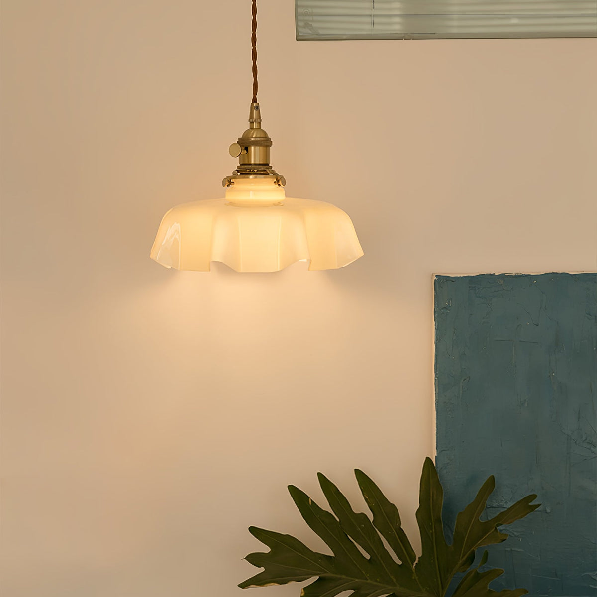 Lampada a Sospensione con Pendente a Fiore Francese
