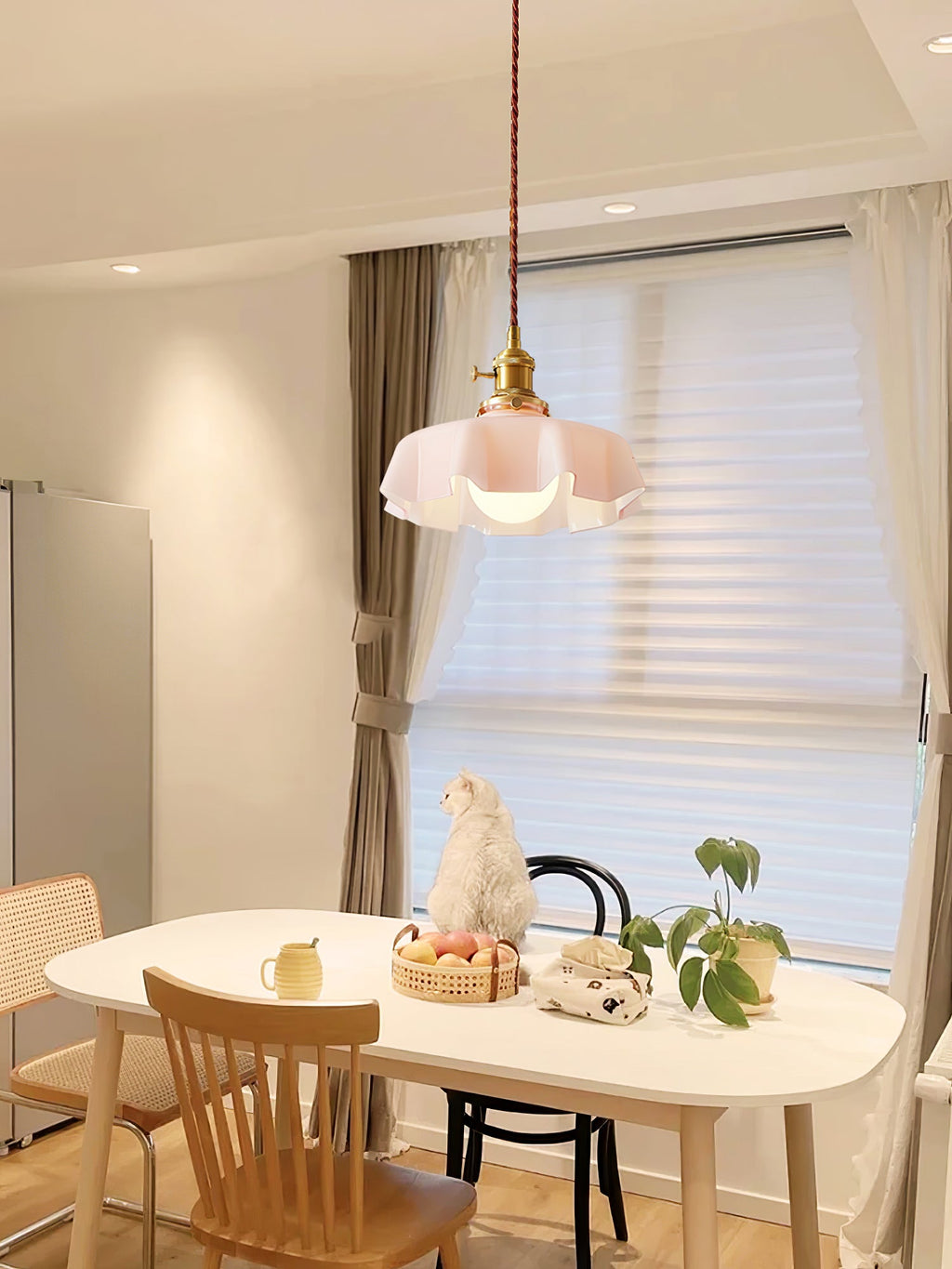 Lampada a Sospensione con Pendente a Fiore Francese