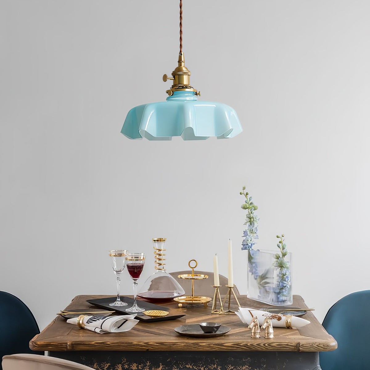 Lampada a Sospensione con Pendente a Fiore Francese