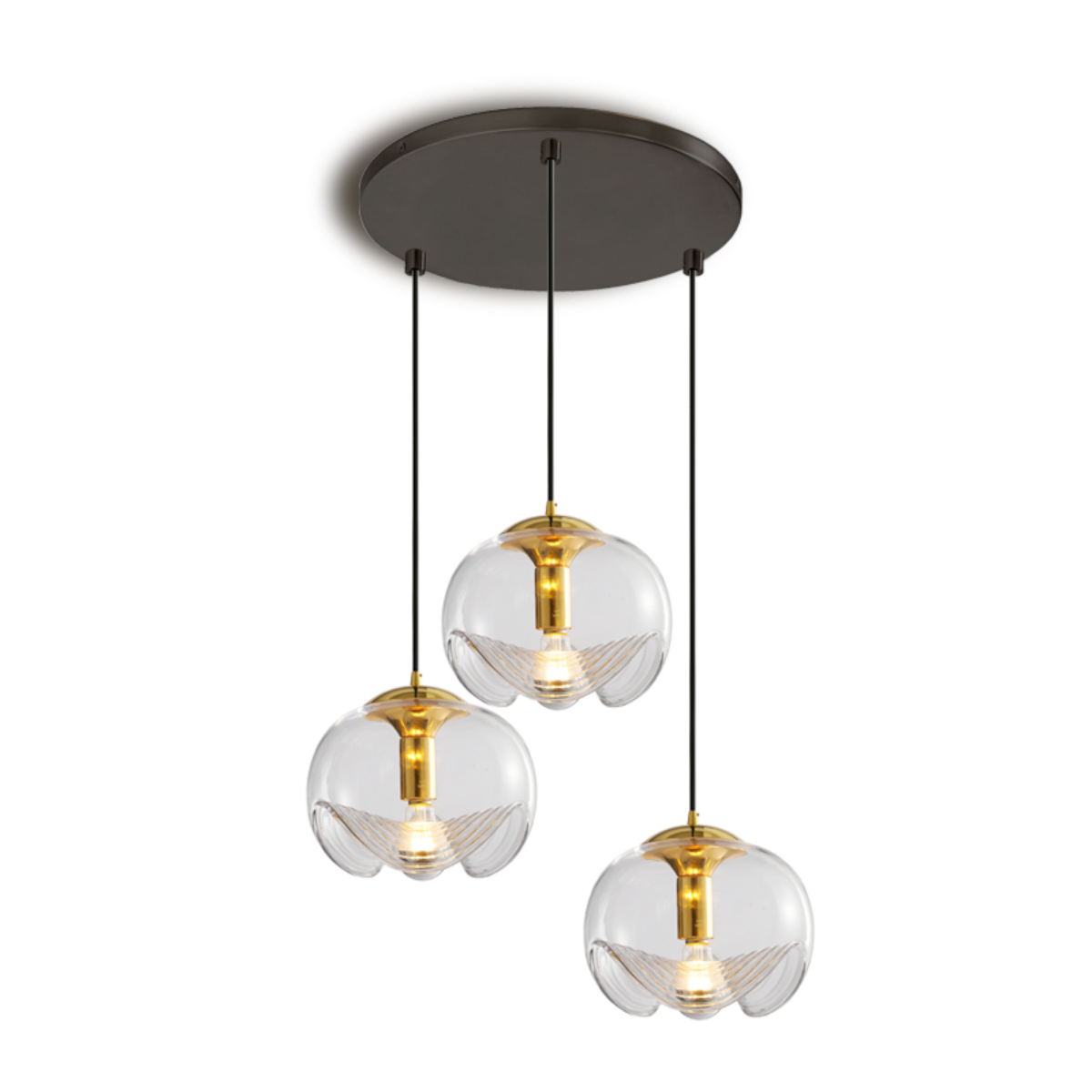 Lampada a sospensione Frivona – Vetro – Trasparente – 1/3 punti luce – Moderno