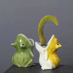 Vaso in Ceramica a Forma di Rana Frondy