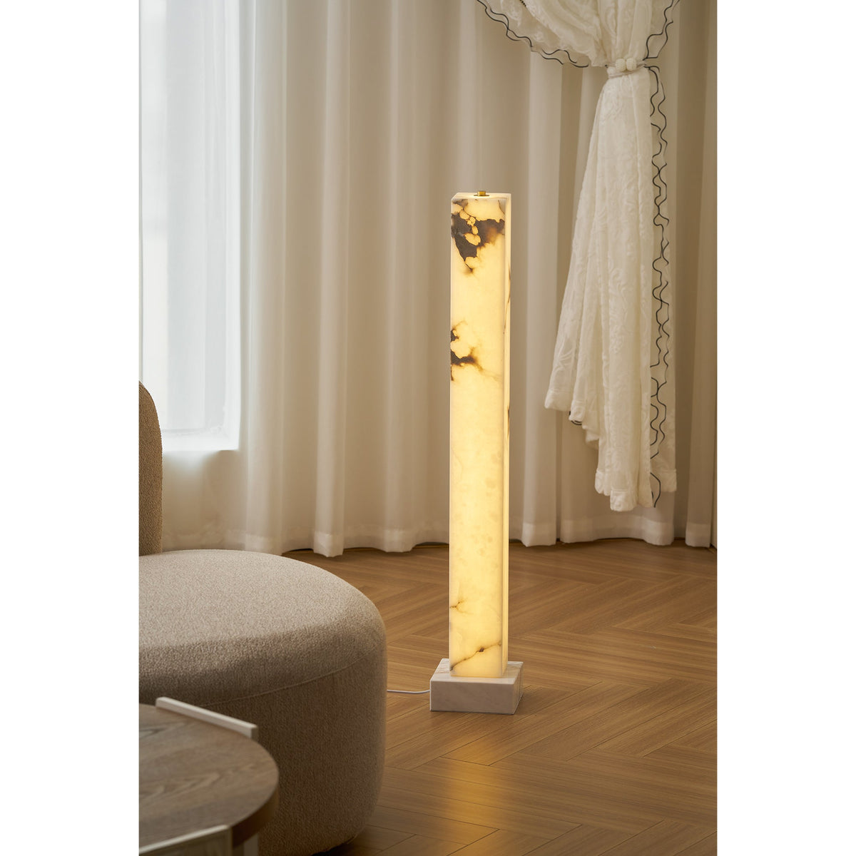 Lampada da Terra Alabastro Congelato