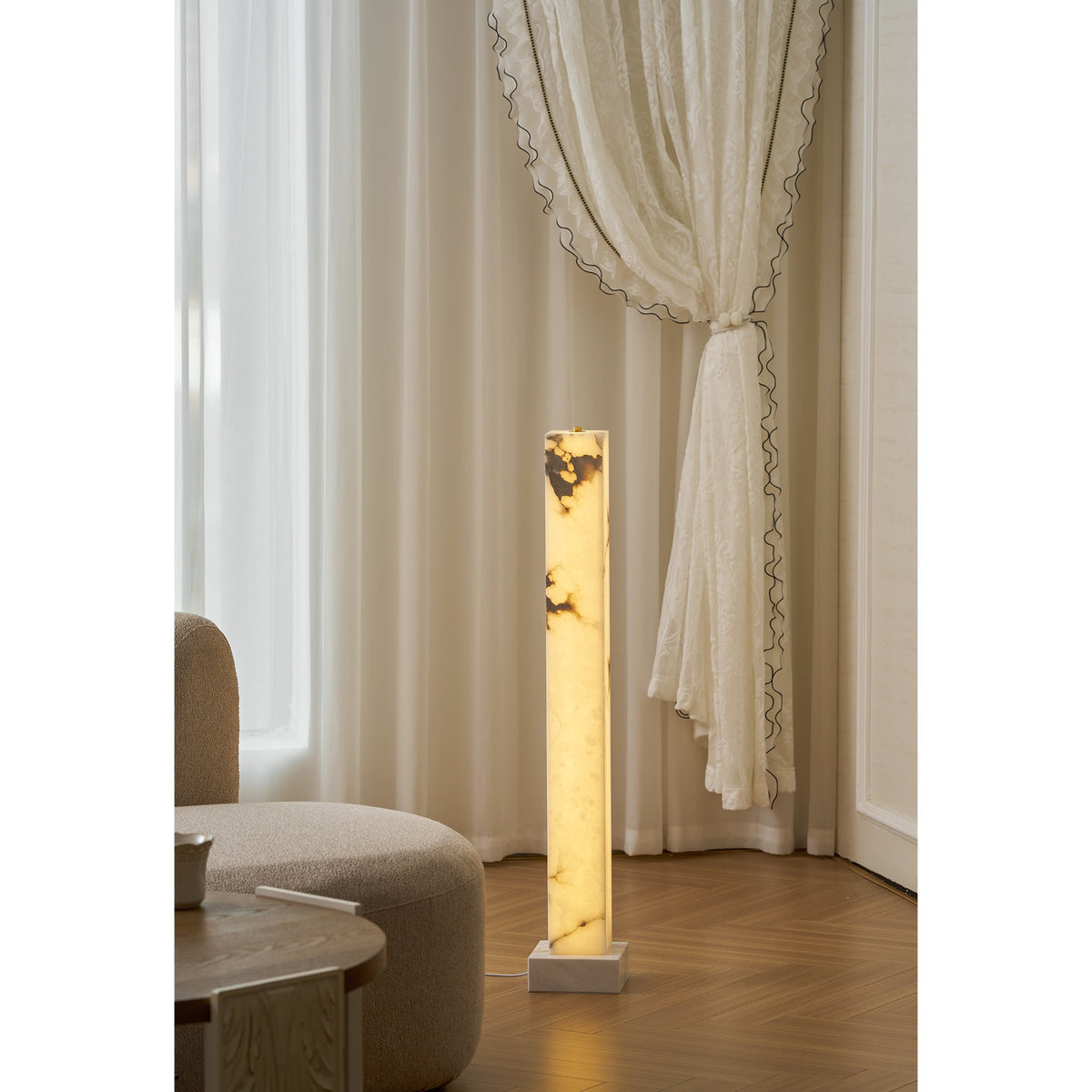 Lampada da Terra Alabastro Congelato