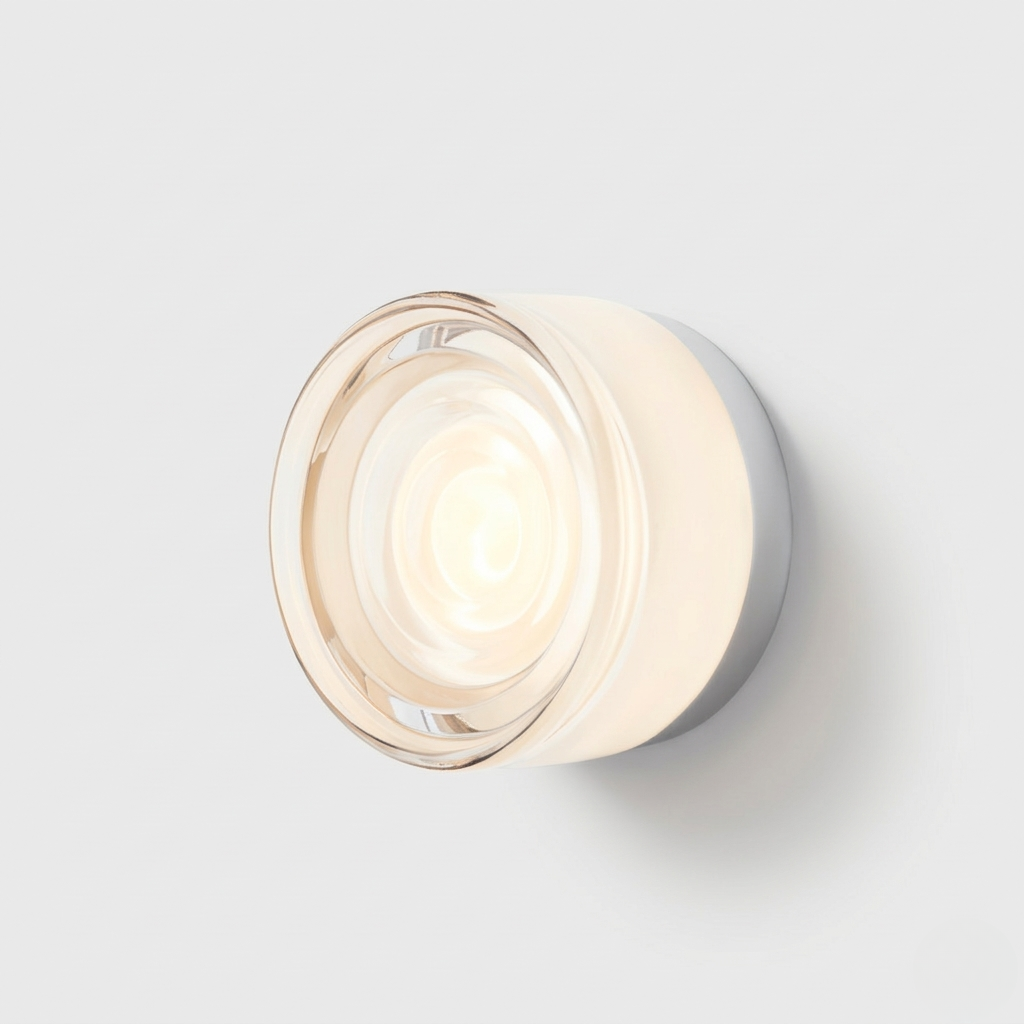 Applique LED da Parete Rotonda in Vetro Lampada Moderna per Camera e Soggiorno