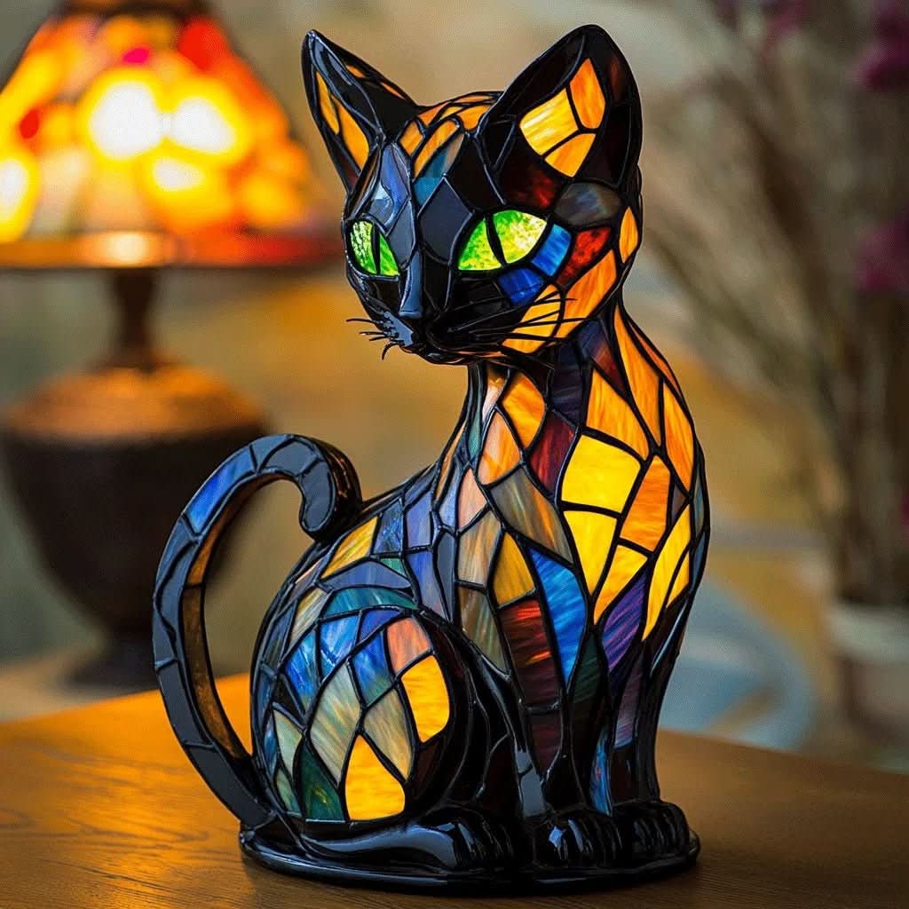 Felina - Lampada Notturna LED a Forma di Gatto con Illuminazione Ambientale Morbida