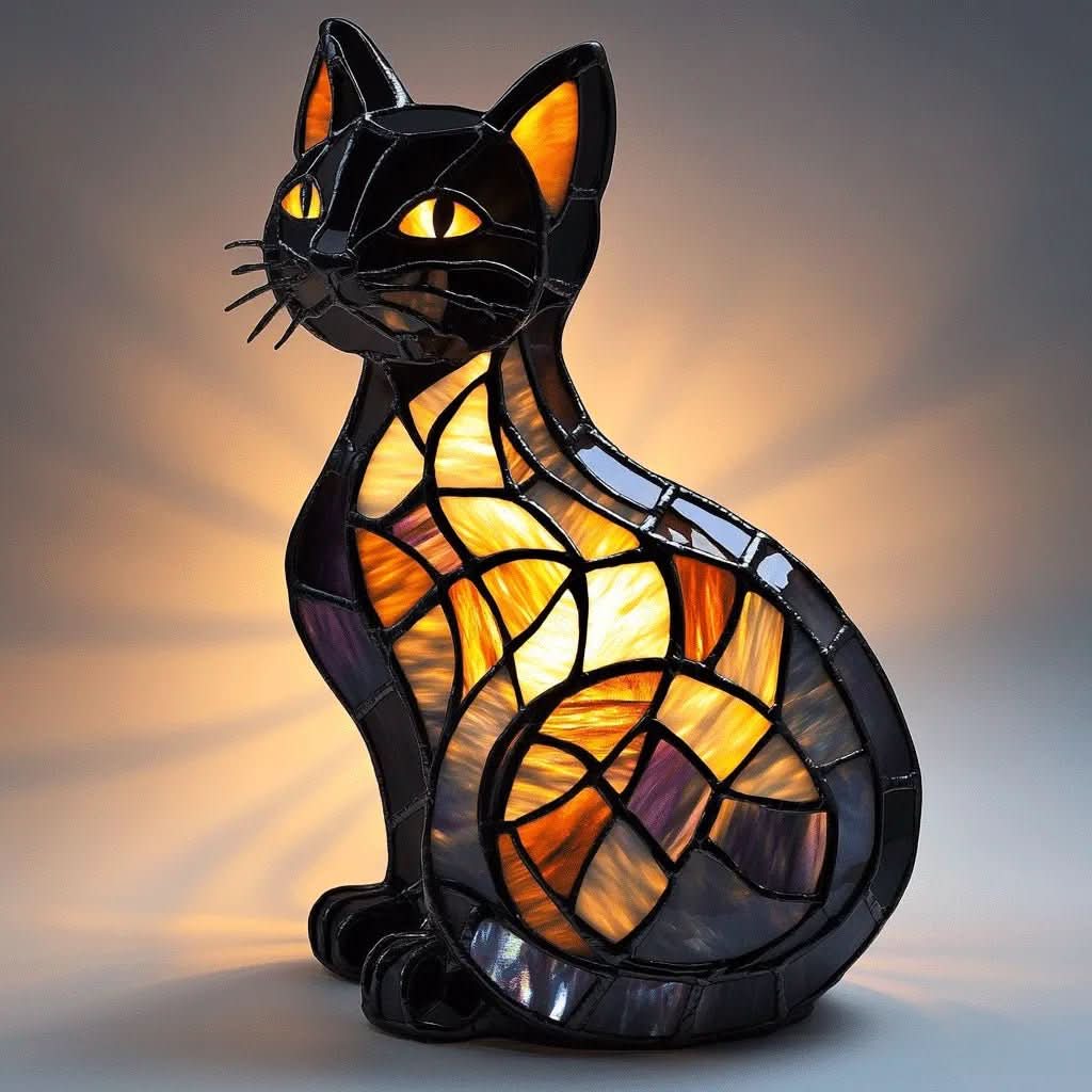 Felina - Lampada Notturna LED a Forma di Gatto con Illuminazione Ambientale Morbida
