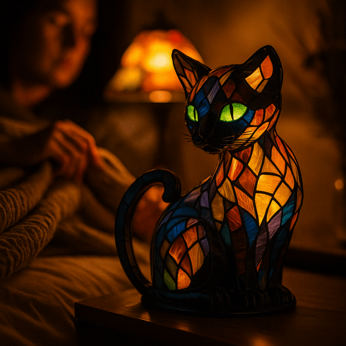 Felina - Lampada Notturna LED a Forma di Gatto con Illuminazione Ambientale Morbida