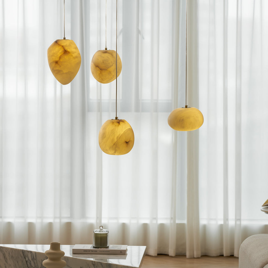 Lampada a sospensione Pebbles in Alabastro