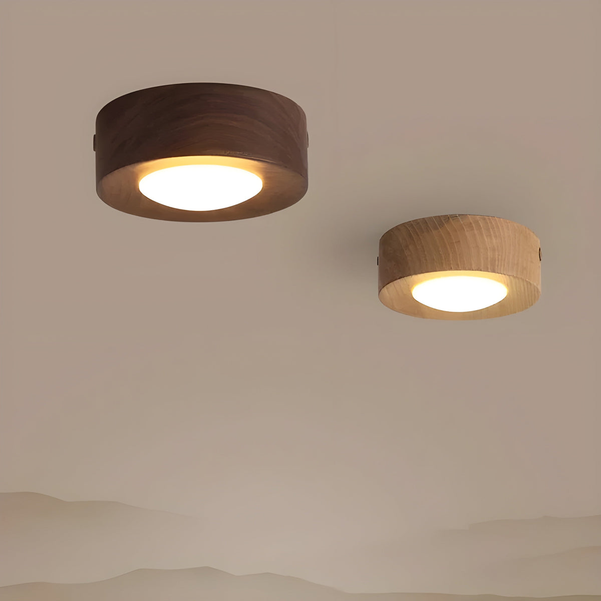 WalnutLume Light – Moderno lampadario a LED in legno di noce