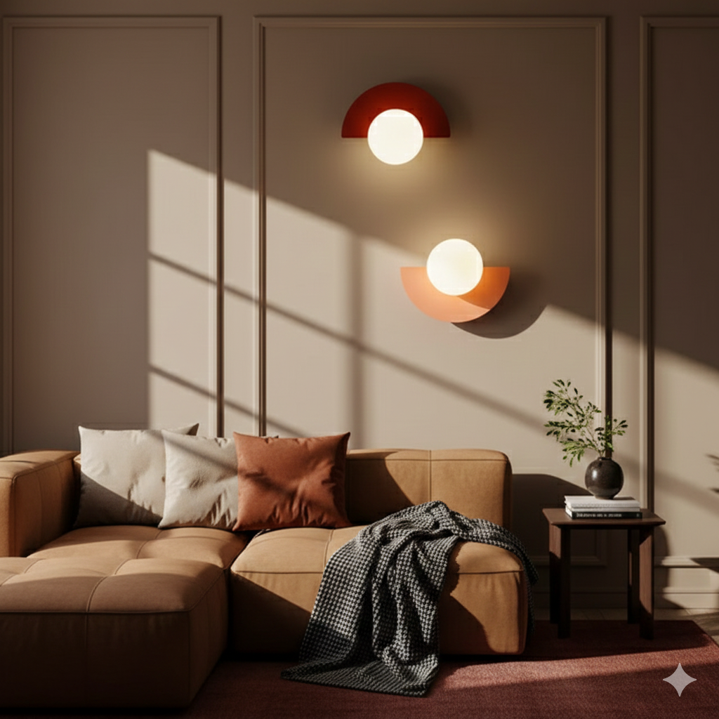 Applique da parete in vetro a sfera minimalista moderna LED 1 luce