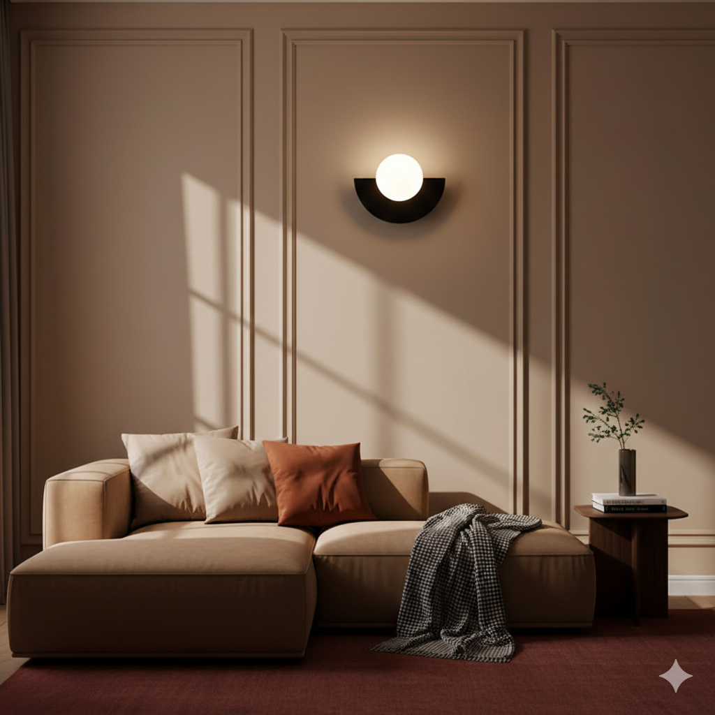 Applique da parete in vetro a sfera minimalista moderna LED 1 luce
