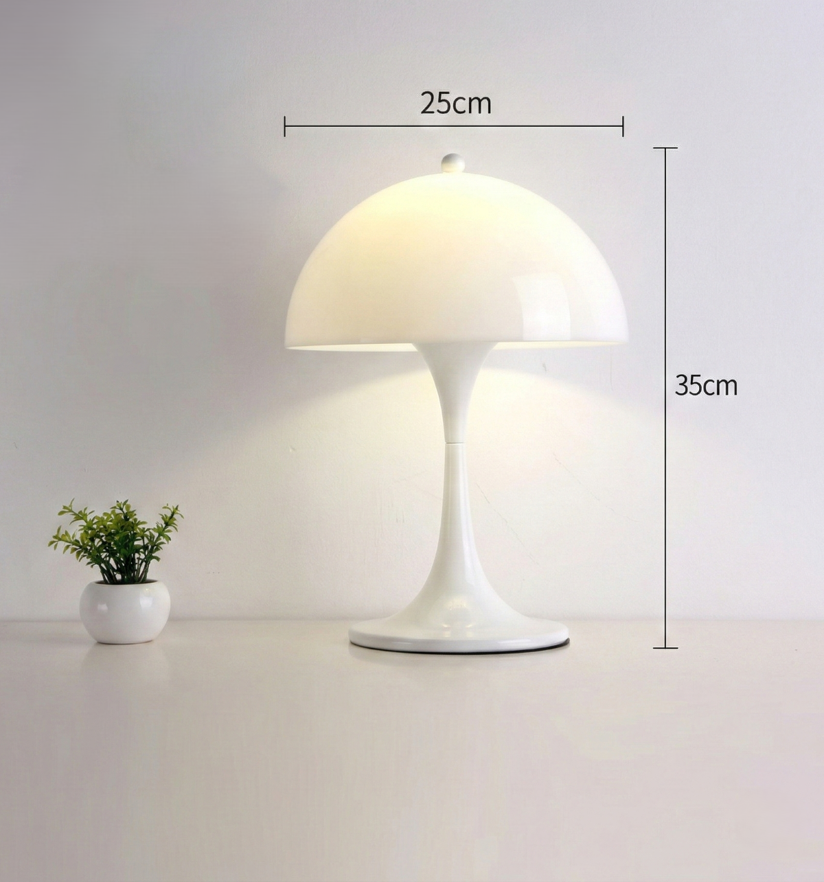 Lampada Panthella – Lampada da Tavolo Champignon di Metà Secolo con Luce Morbida Diffusa