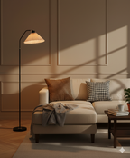 Lampada da Terra LED Minimalista con Paralume Pieghettato