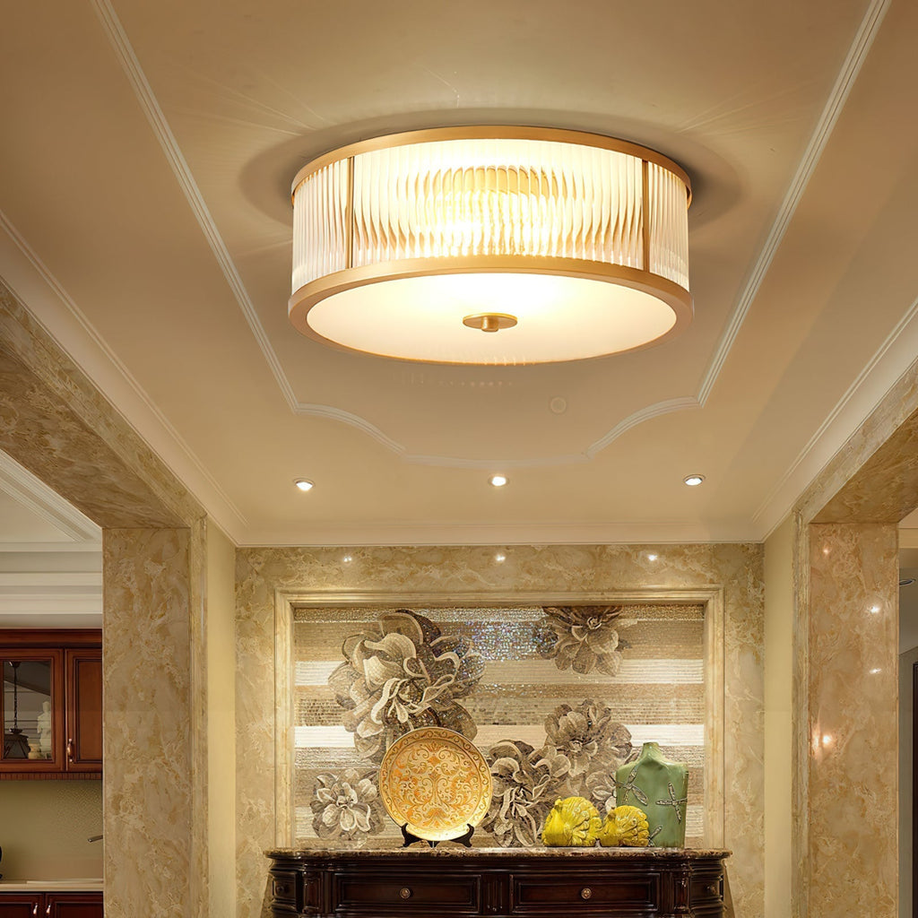Lampada da soffitto in ottone e vetro Avvynila