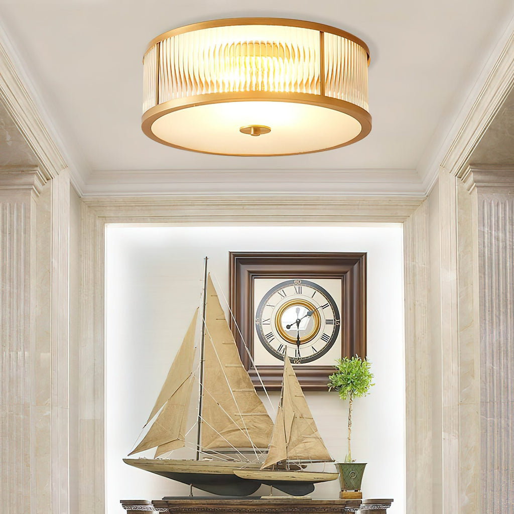 Lampada da soffitto in ottone e vetro Avvynila