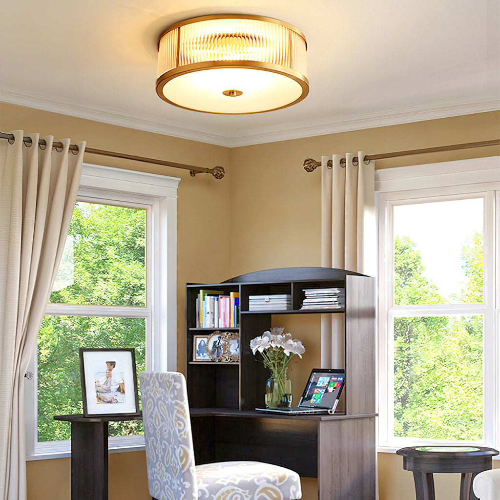Lampada da soffitto in ottone e vetro Avvynila