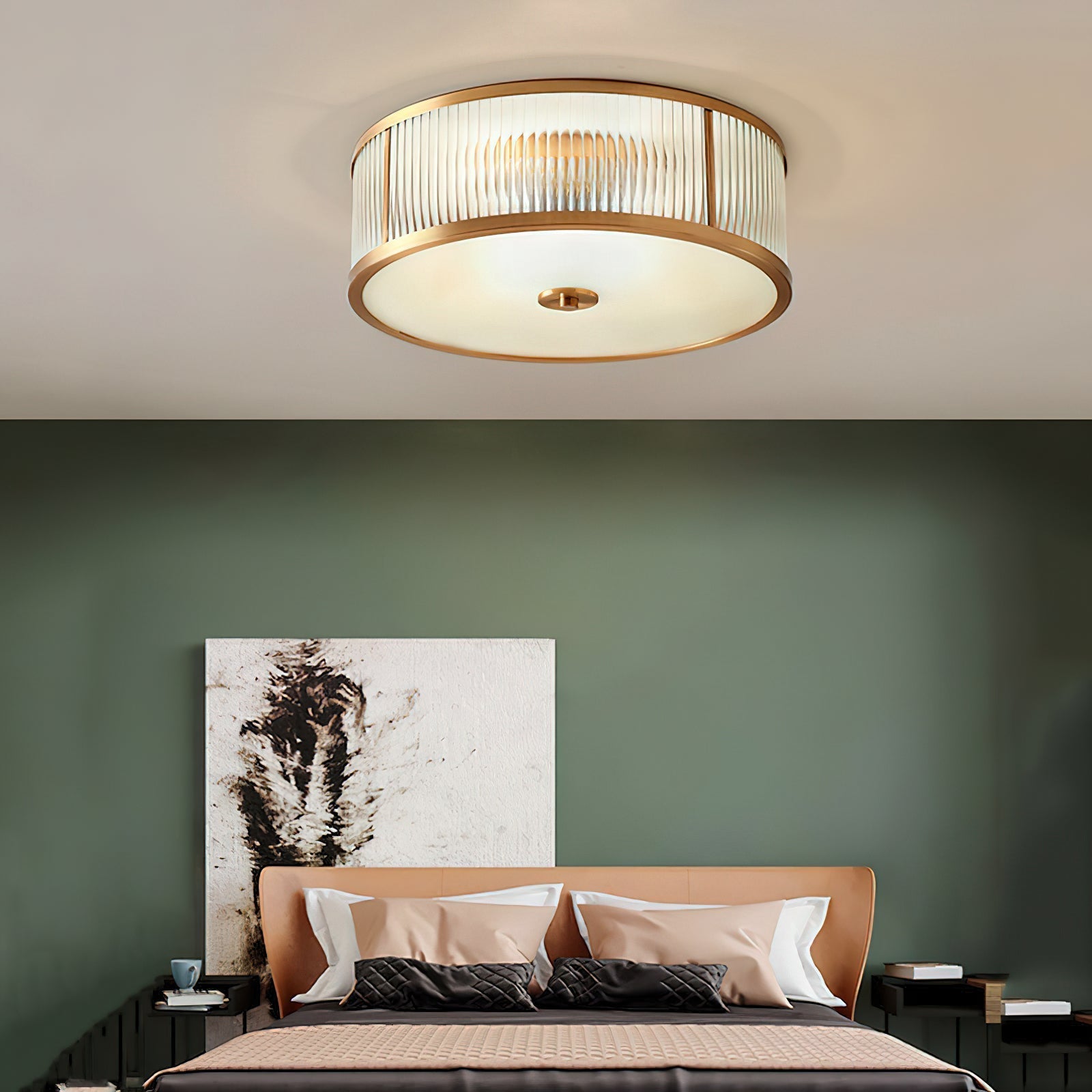 Lampada da soffitto in ottone e vetro Avvynila