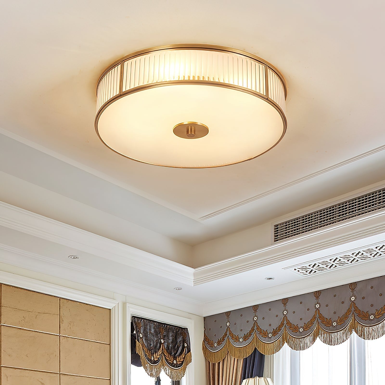 Lampada da soffitto in ottone e vetro Avvynila