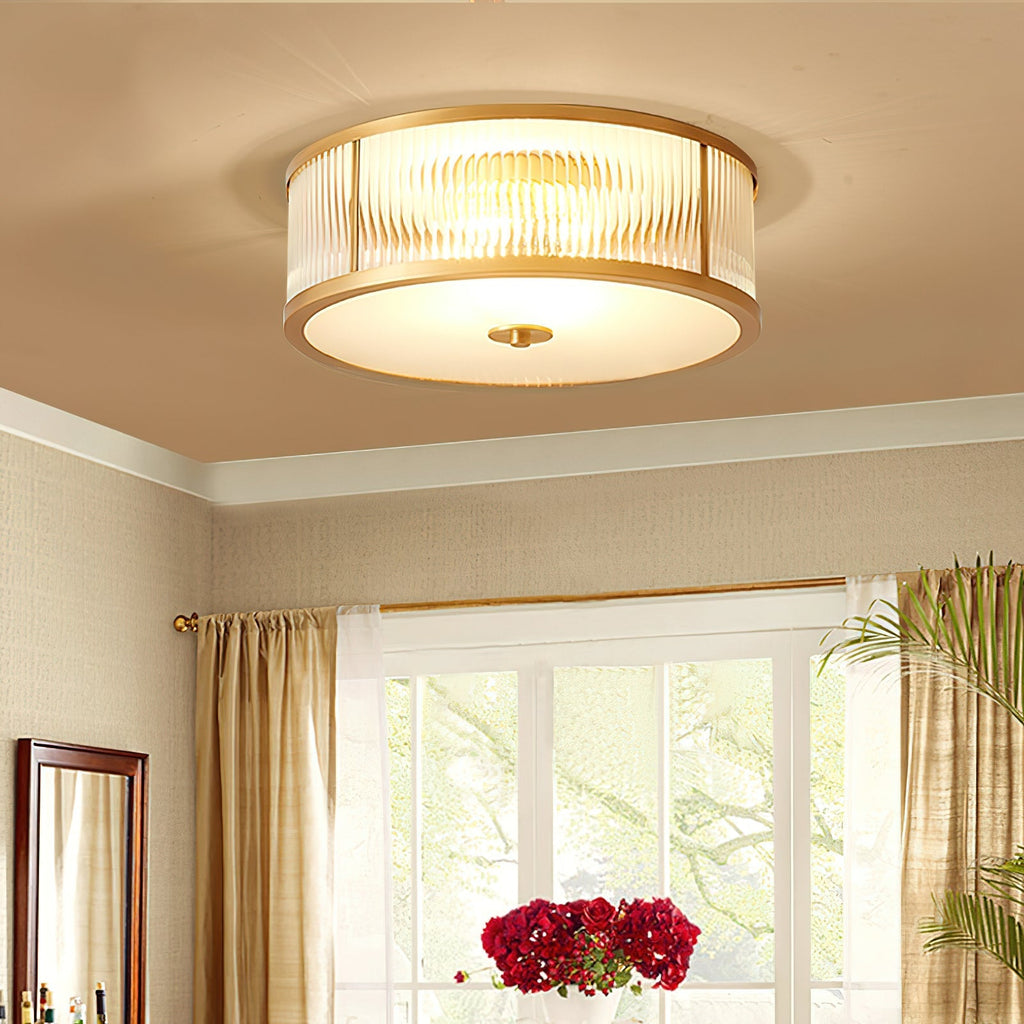 Lampada da soffitto in ottone e vetro Avvynila