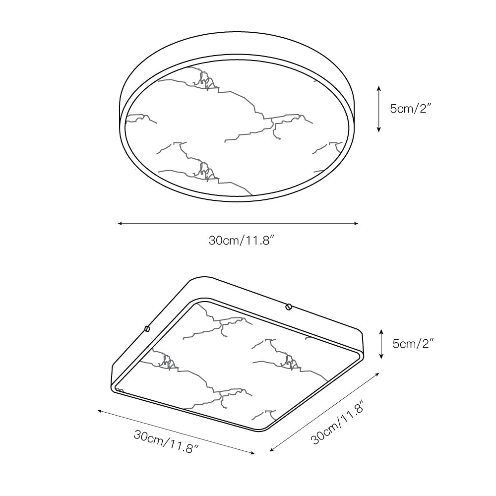 Lampada da soffitto in alabastro incassata Uzoror