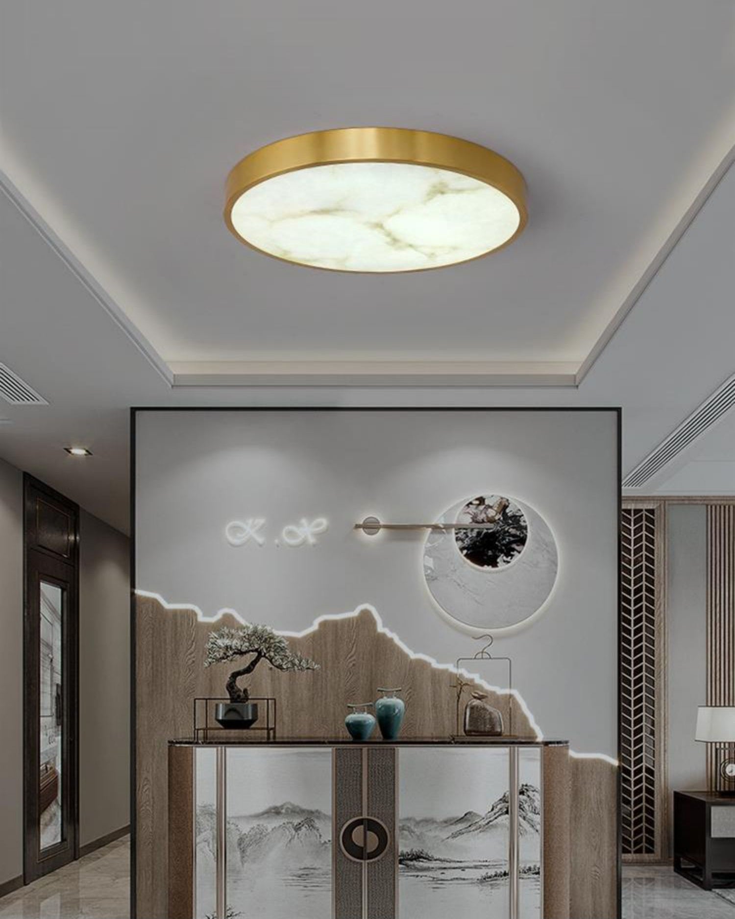 Lampada da soffitto in alabastro incassata Uzoror