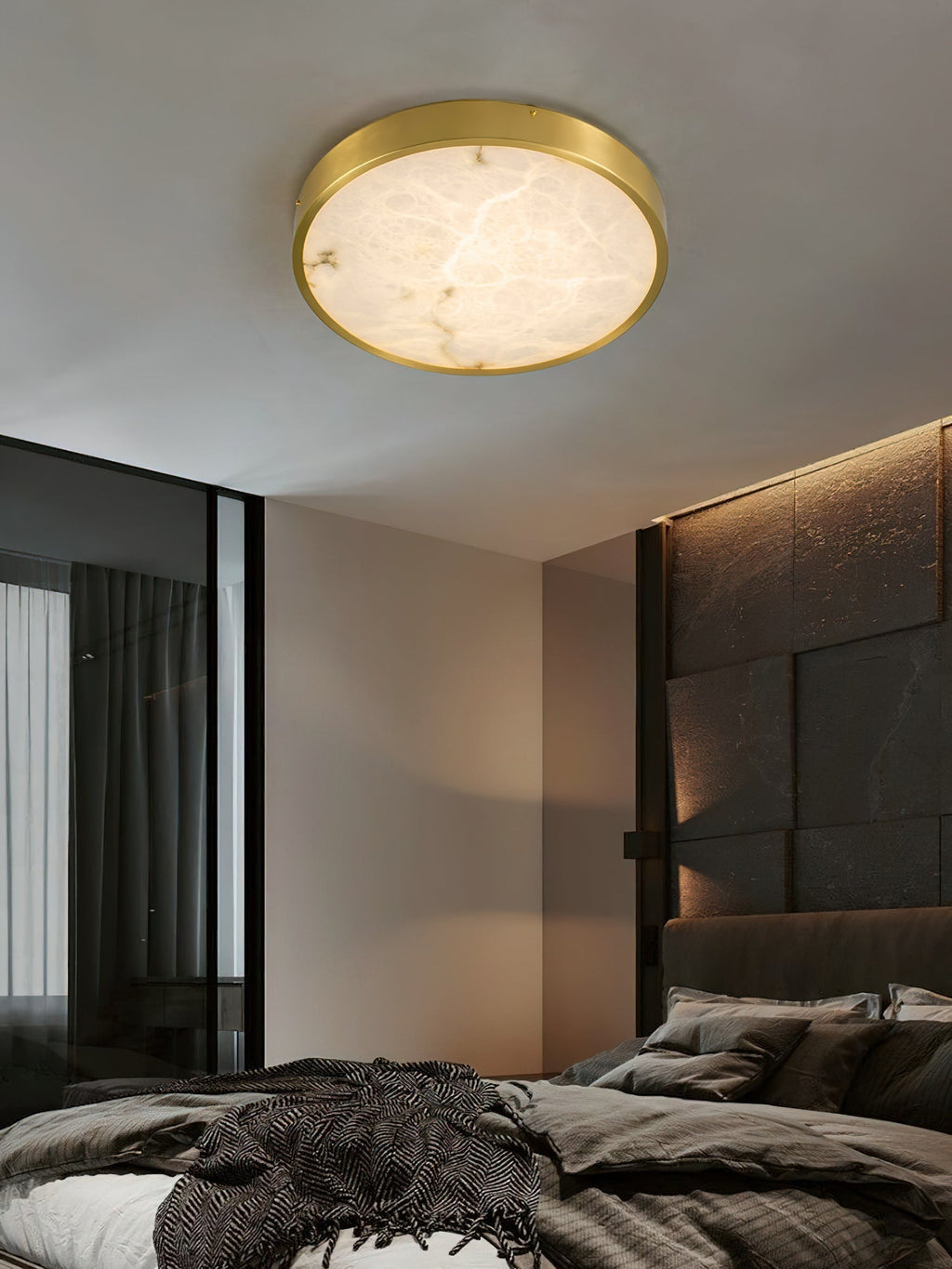 Lampada da soffitto in alabastro incassata Uzoror