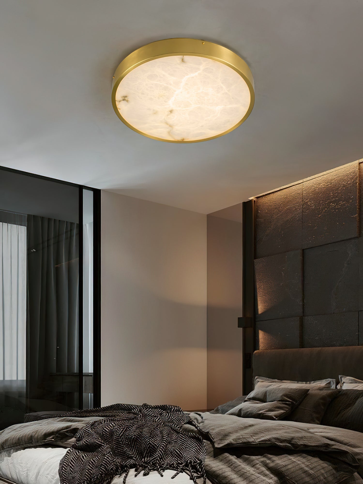 Lampada da soffitto in alabastro incassata Uzoror