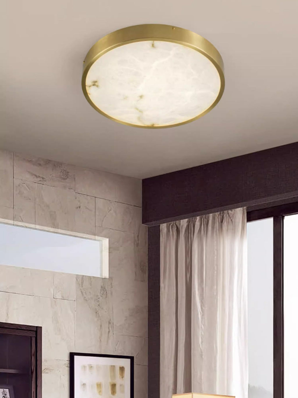 Lampada da soffitto in alabastro incassata Uzoror