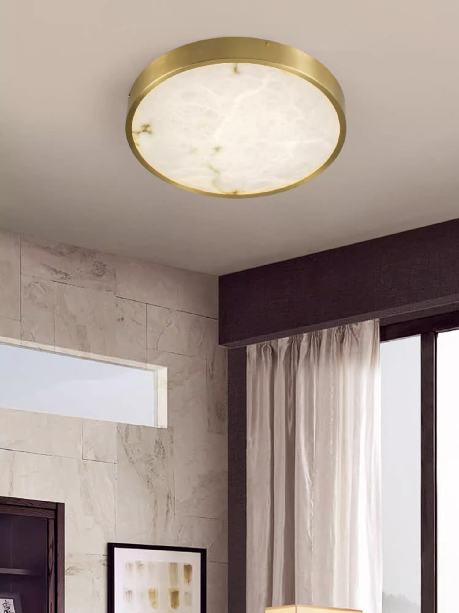 Lampada da soffitto in alabastro incassata Uzoror