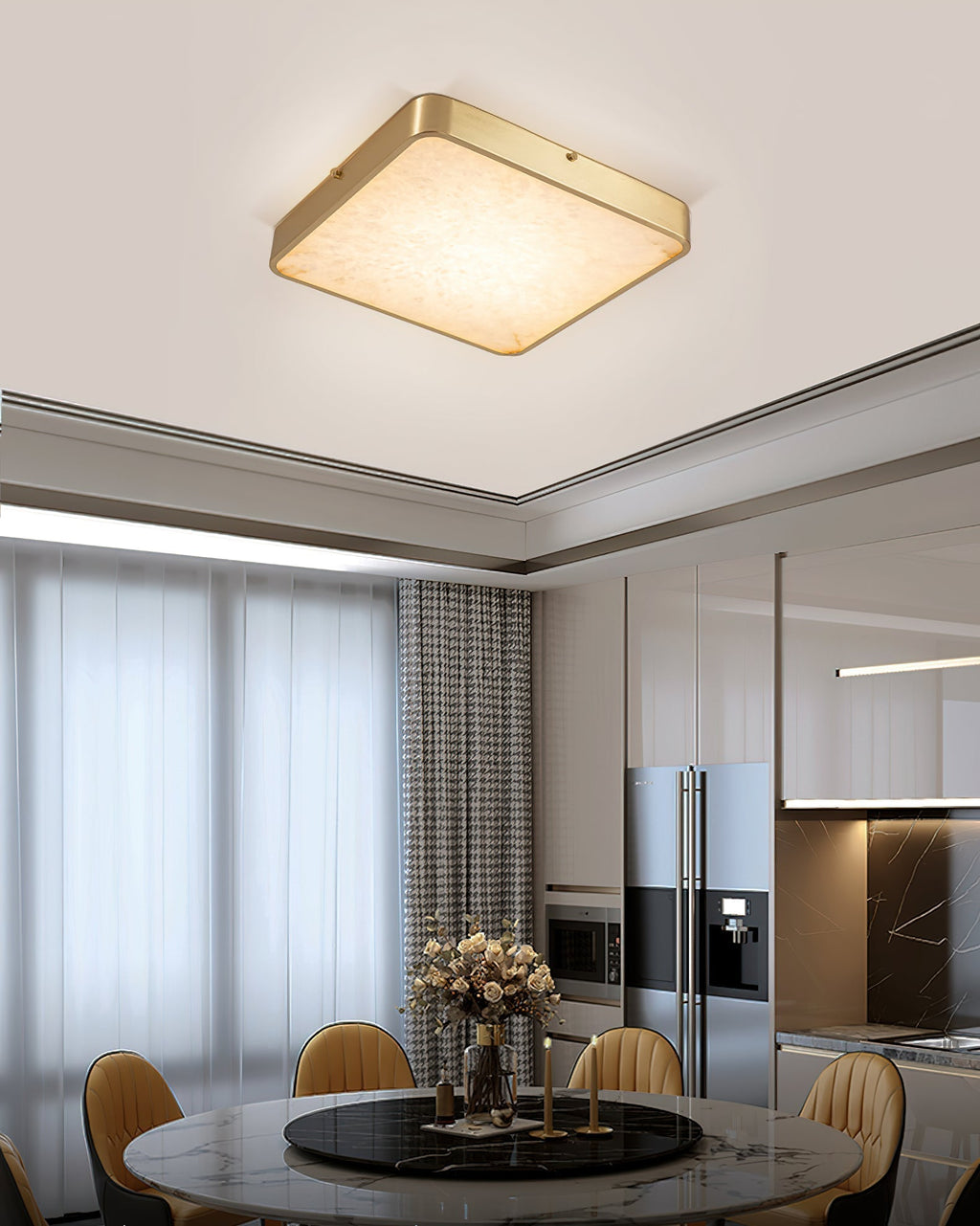 Lampada da soffitto in alabastro incassata Uzoror