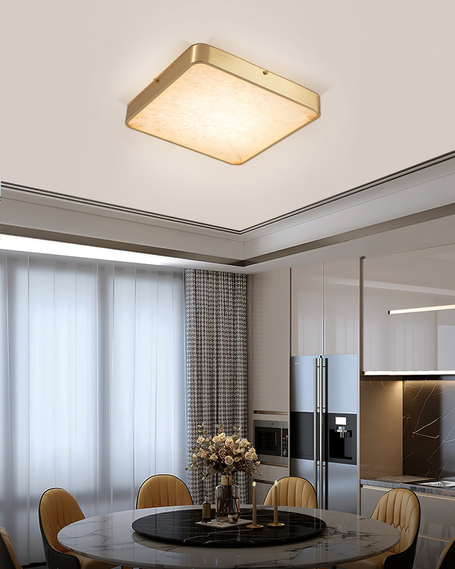 Lampada da soffitto in alabastro incassata Uzoror