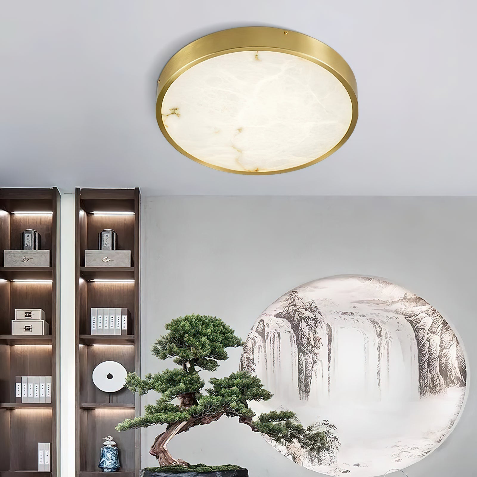 Lampada da soffitto in alabastro incassata Uzoror