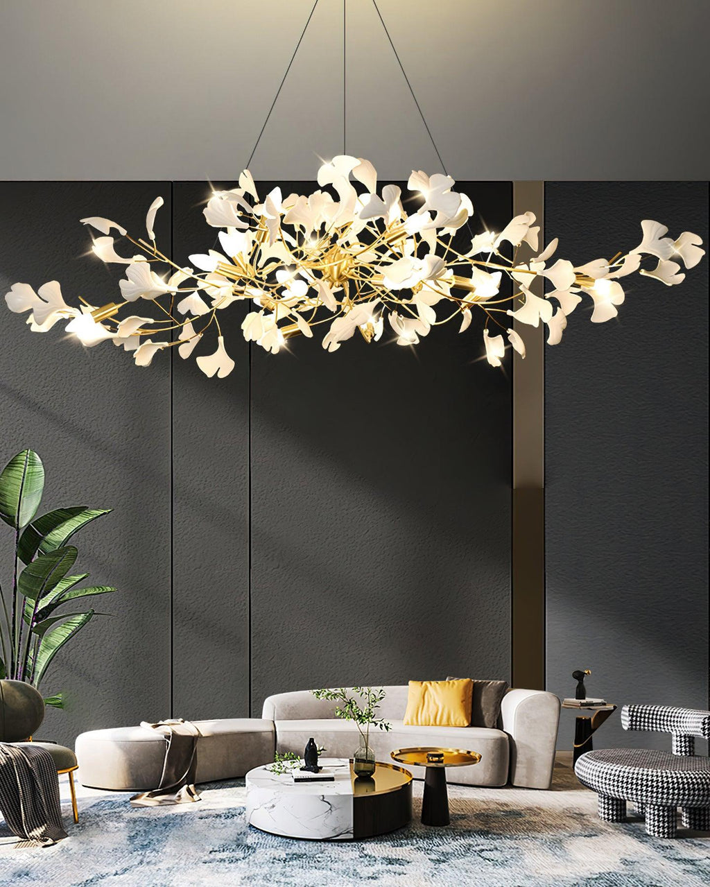 Lampadario Ramo di Ginkgo