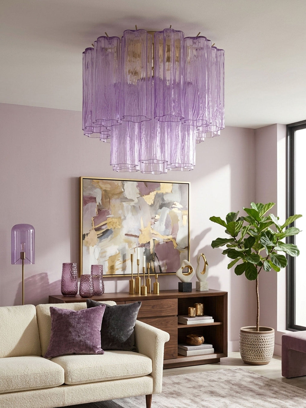 Lampada da soffitto Tubes di Murano