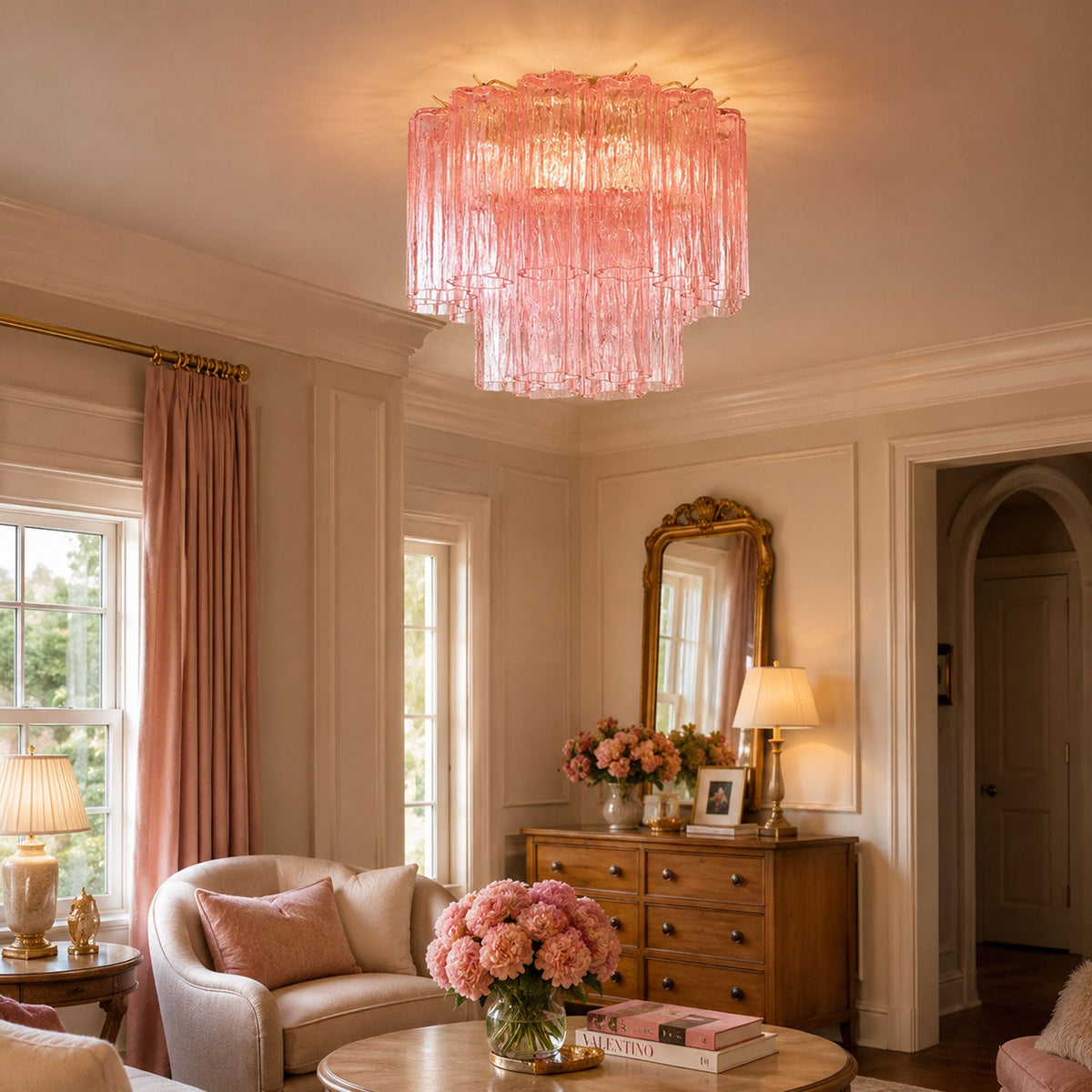 Lampada da soffitto Tubes di Murano