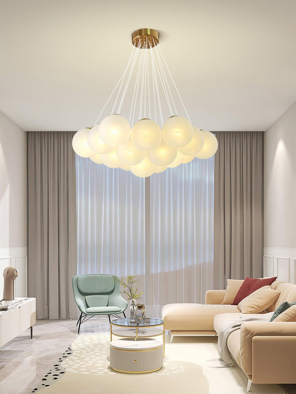 Lampadario a Cluster di Vetro