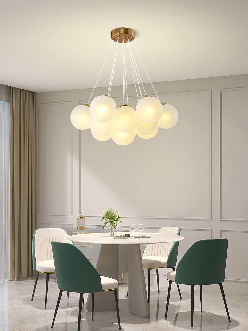 Lampadario a Cluster di Vetro