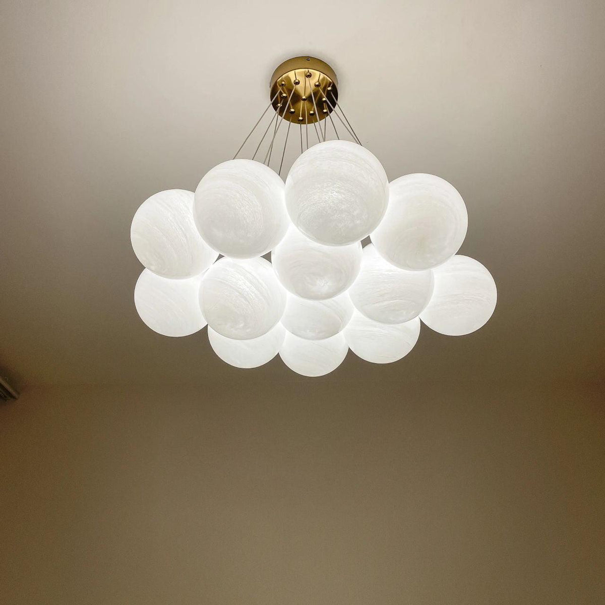 Lampadario a Cluster di Vetro