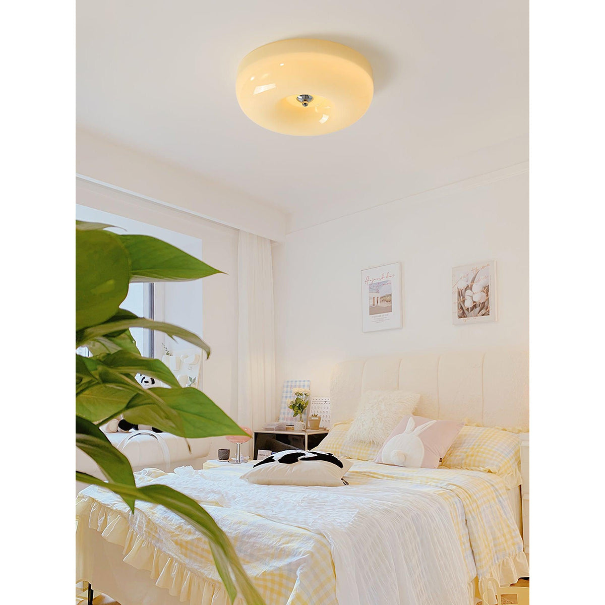 Lampada da Soffitto con Pulsante in Vetro
