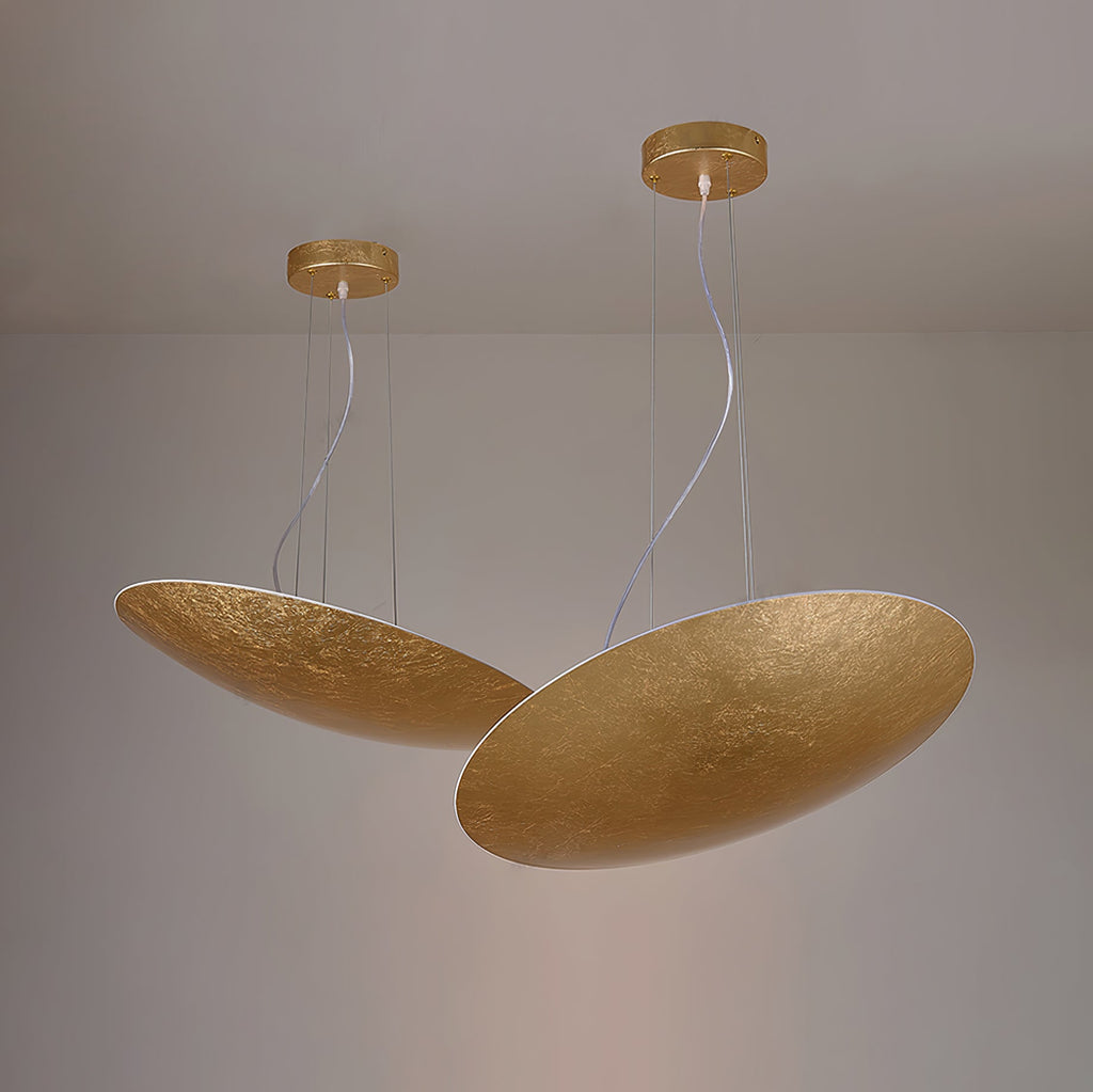 Lampada a Sospensione Aureliance in Foglia d'Oro Contemporanea