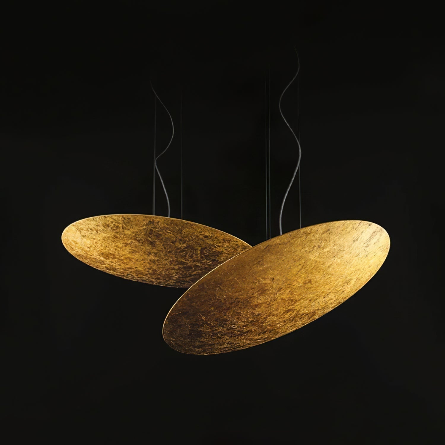 Lampada a Sospensione Aureliance in Foglia d'Oro Contemporanea