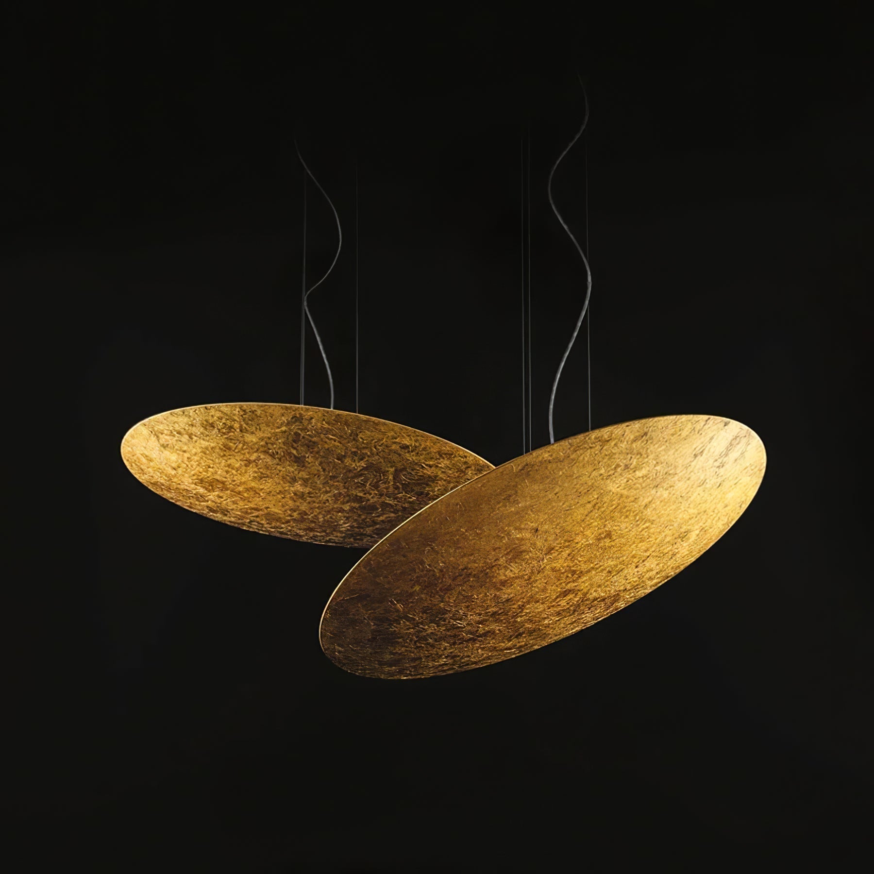 Lampada a Sospensione Aureliance in Foglia d'Oro Contemporanea