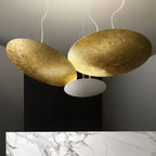 Lampada a Sospensione Aureliance in Foglia d'Oro Contemporanea