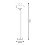 Lampada da terra Gozzuni – Metallo & Vetro – Caramello – Stile Moderno-Retro – Ideale per soggiorno e camera da letto