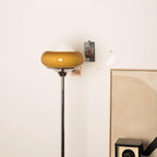 Lampada da terra Gozzuni – Metallo & Vetro – Caramello – Stile Moderno-Retro – Ideale per soggiorno e camera da letto
