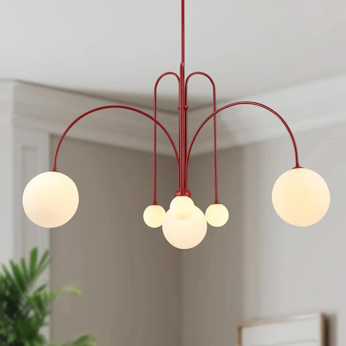 Lampada a Sospensione Moderna in Vetro Bianco Rotondo