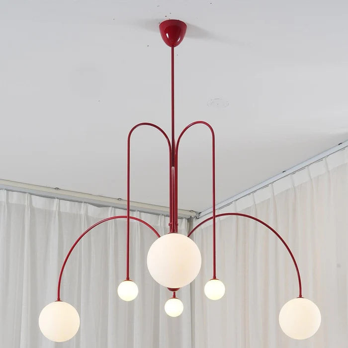 Lampada a Sospensione Moderna in Vetro Bianco Rotondo