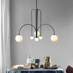 Lampada a Sospensione Moderna in Vetro Bianco Rotondo