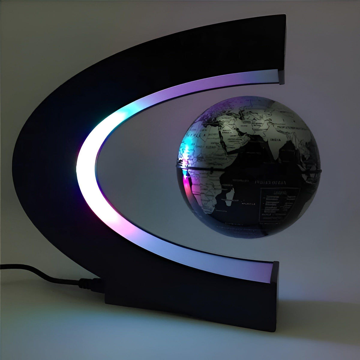 GravityGlow Light - Globo magnetico sospeso Mappa del mondo Luce LED